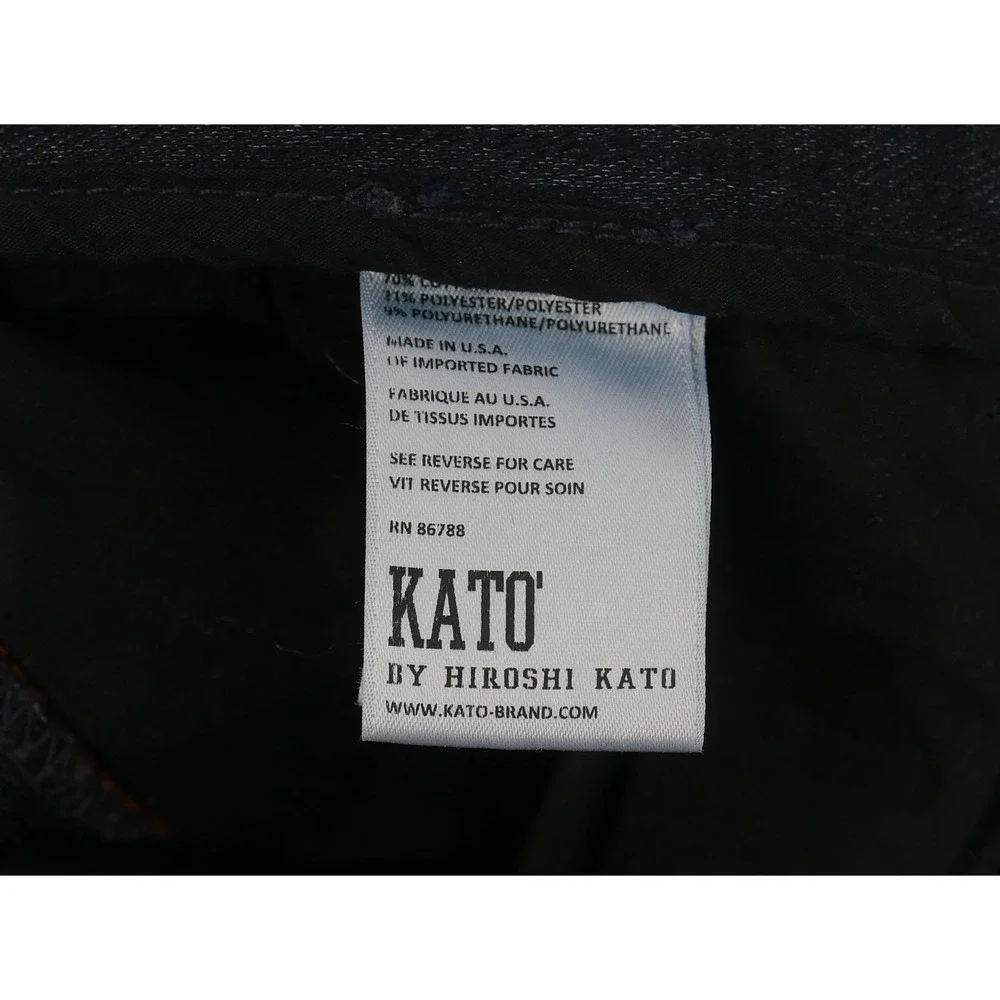 KATO The Axe Slim Chino Pants Navy Denim Stretch Men's 36x33 Made In USA